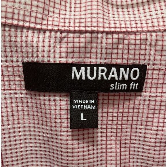Murano Performance Mens Large Red Plaid Short Sleeve Collared Shirt - Picture 3 of 14